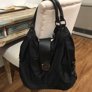 JPK black nylon tote w leather trim